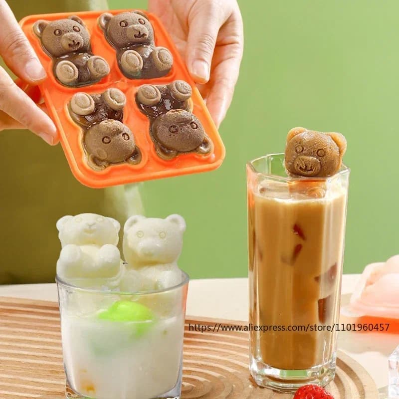 Molde para bloque de hielo con forma de oso y embudo