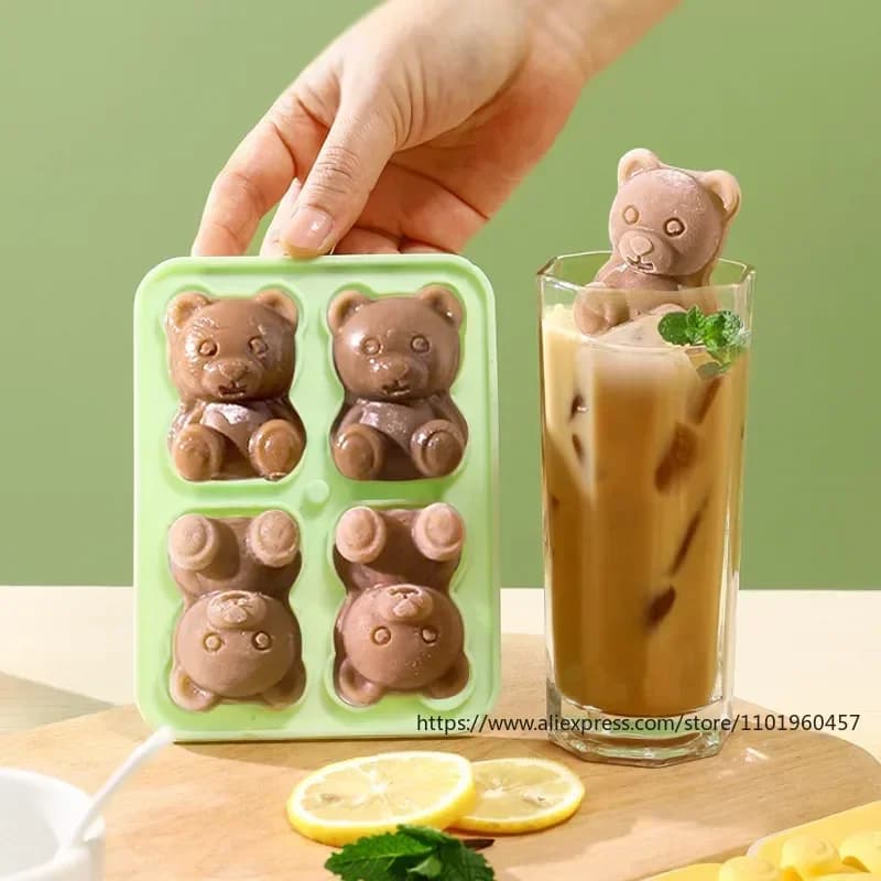 Molde para bloque de hielo con forma de oso y embudo