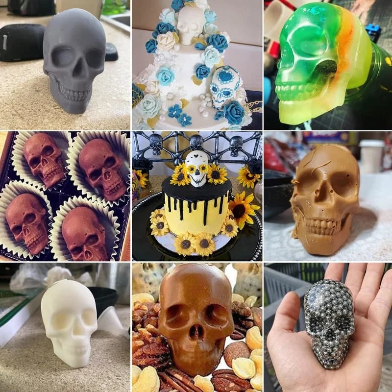 Molde de bola de hielo con calavera 3D