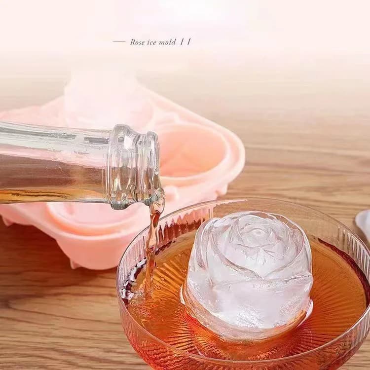 Molde de cubitos de hielo de rosa de 4 cavidades