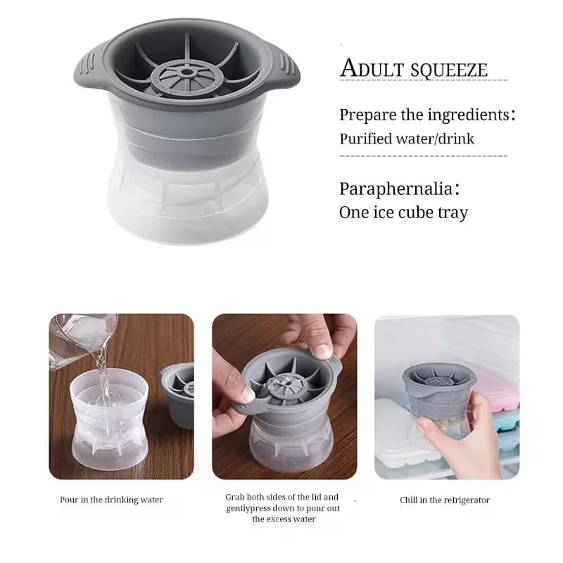 Molde esférico para hielo de 2 piezas